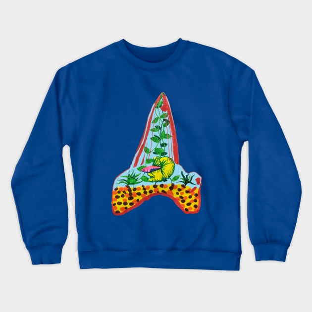 Shark Tooth Terrarium 9 Crewneck Sweatshirt by RaLiz